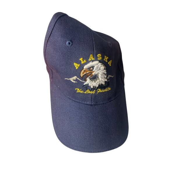 Other - Alaska The Last Frontier Navy Blue Embroidered Eagle Baseball Cap Dad Hat Strap
